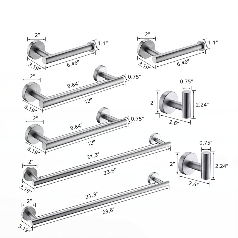 Porte-serviettes, Nickel brossé