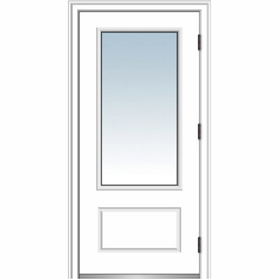 Clear Glass 36'' x 80'' Paneled Fiberglass Front Entry Doors