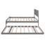 Lit plateforme double avec lit gigogne réglable, gris-1036864089