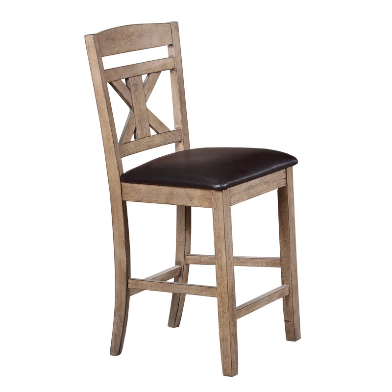 Upholstered Faux Leather Counter Stool