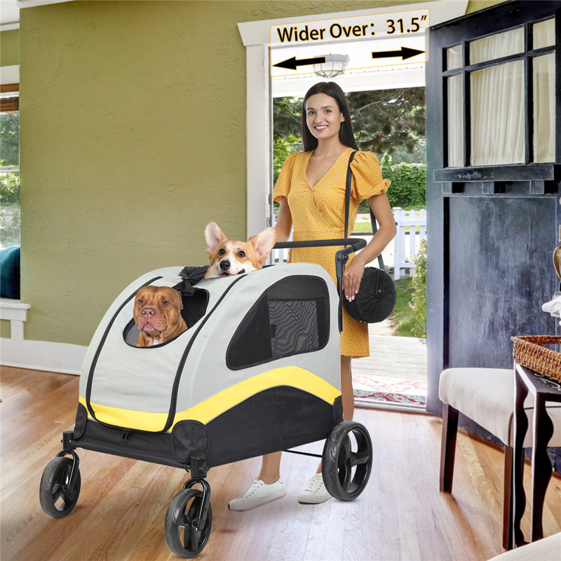Aisha Pet Stroller With Divider for 2 dogs