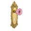 Victorian Plate with Decorative Keyhole and Crystal Pink Door Knob-1406465136