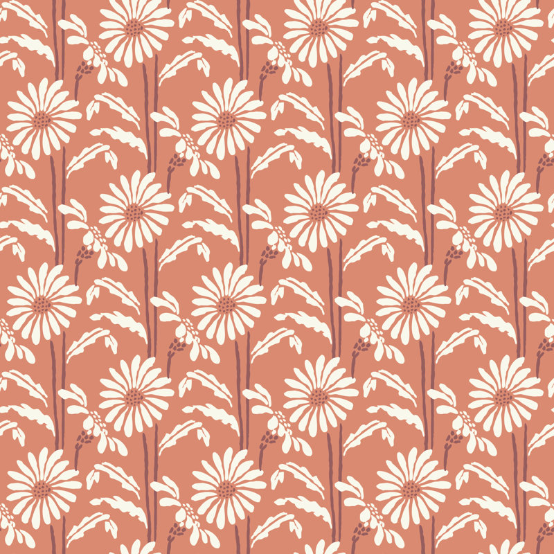 Woodland Bloom - Floral Wallpaper, Porcelain, Peel & Stick