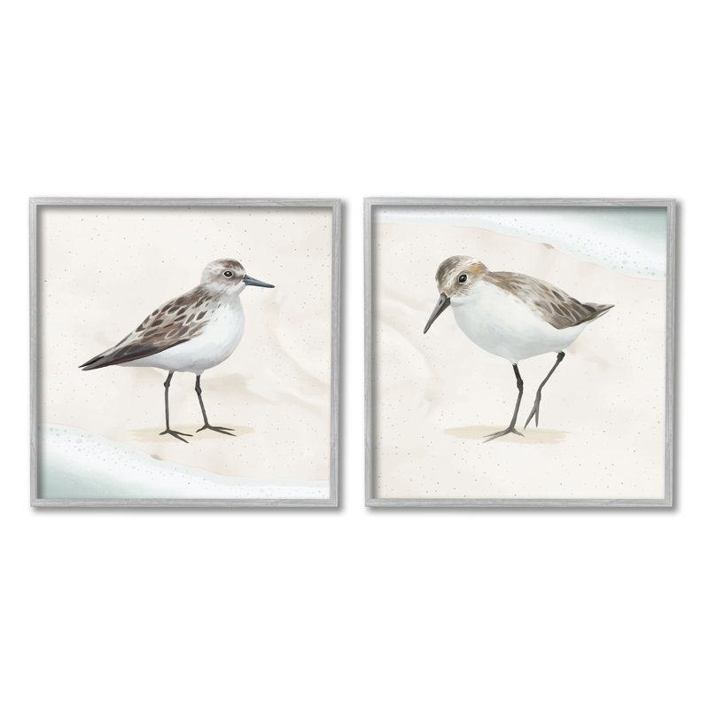 «Sand l'apiper apaisant» par Lucca Sheppard - ensemble de 2 impressions sur toile flottante, H 17 po x l 34 po x P 1,5 po