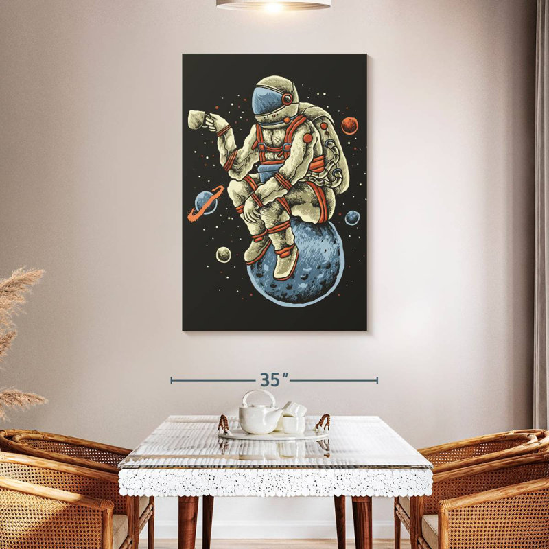 Astronaut Coffee Break, 24" H x 16" W
