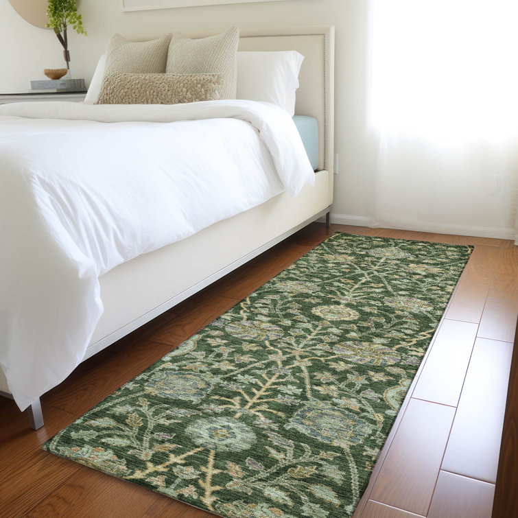 Machine Washable Indoor/Outdoor Chayden ACN1087 Green Rug