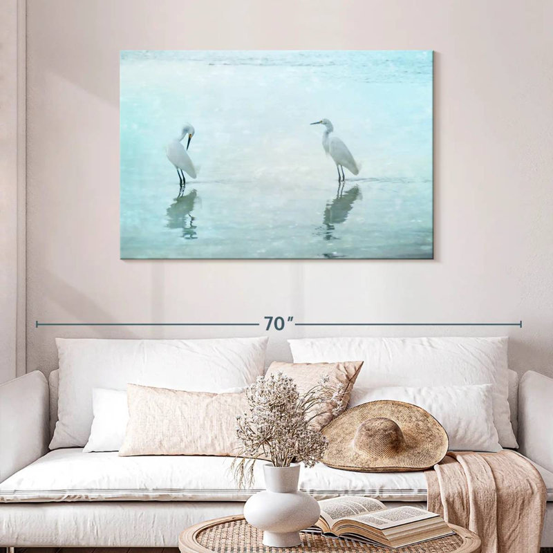 White Cranes, 30" H x 45" W