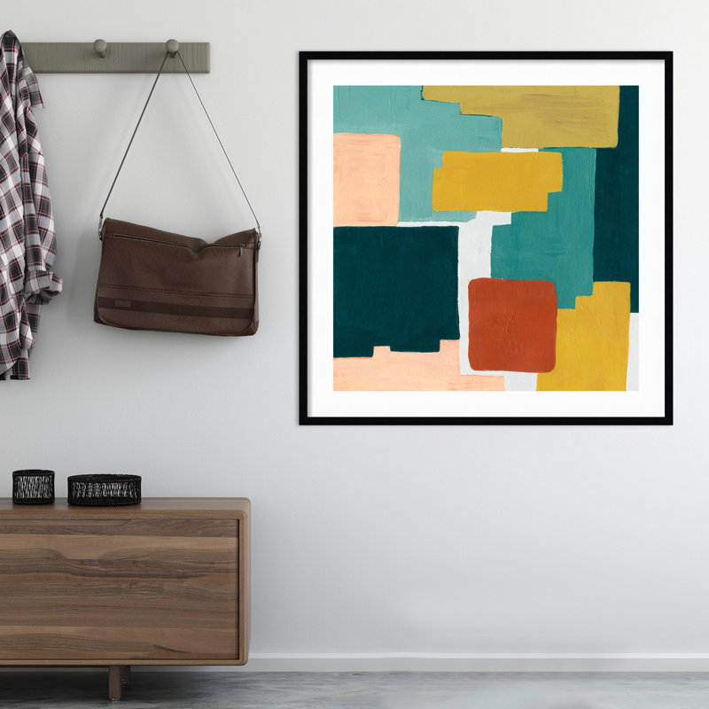 Block Abstract II by Grace Popp, 19.38" H x 19.38" W x 0.88" D, Noir Black Framed Paper