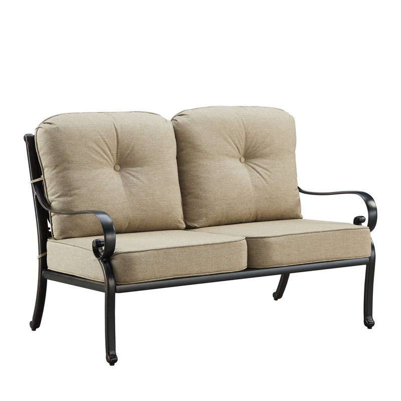 Causeuse d'extérieur avec coussins 54,4 po Kenya