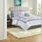 Elegant 8 Piece Bedding Set, Polyester White Comforter, Contemporary Style For Home