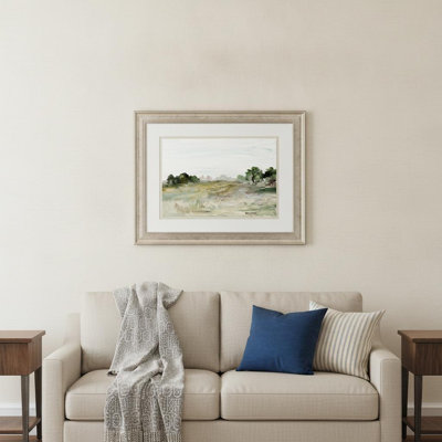 «Relaxing View II», reproduction d'art encadrée argentée