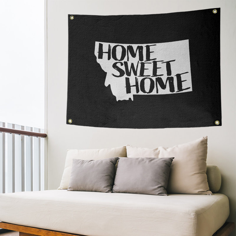 Tapisserie murale montana doux pour la maison, H 50 po x l 59 po, Noir
