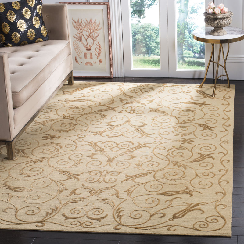 Tibetan Hand Knotted Silk & Wool Pile Oriental Rug, Rectangle 4' x 6'