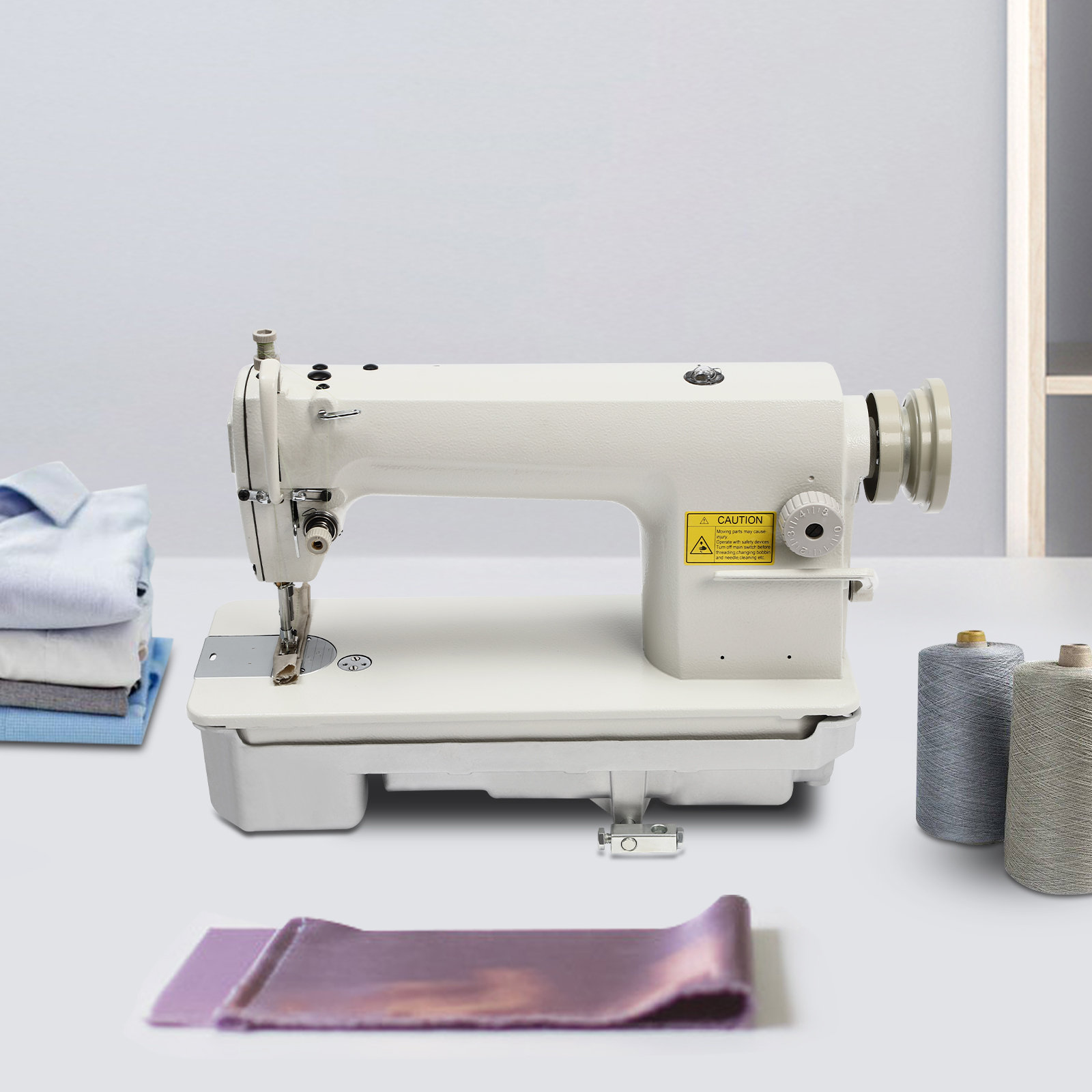 Vintage White Brand Sewing Machine W/ Foot Pedal Zigzag Stitcher
