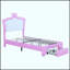 Upholstered Bed Frame with LED Lights, Modern Princess Design for Comfort and Style-518145821