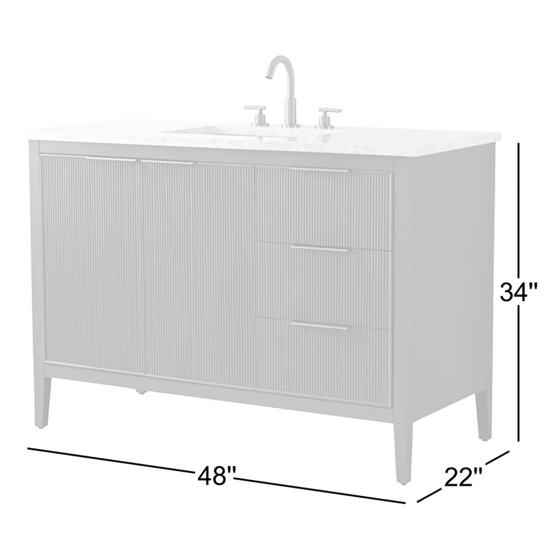 Emma 48" W Single Vanity, Vintage Green/Brushed Bronze