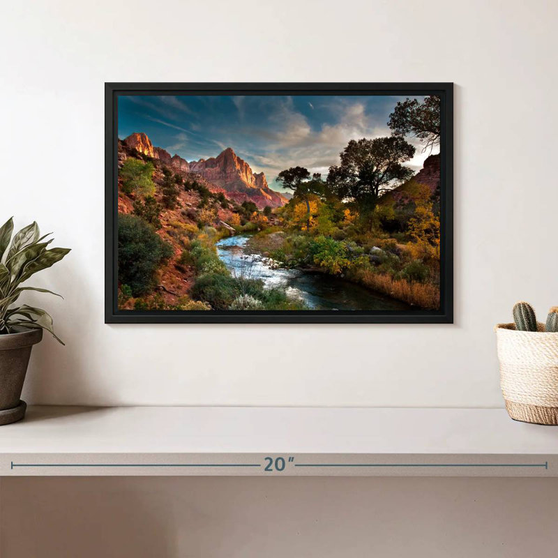 Paysage de Sion, Cadre flottant noir, 13 po x 9 po