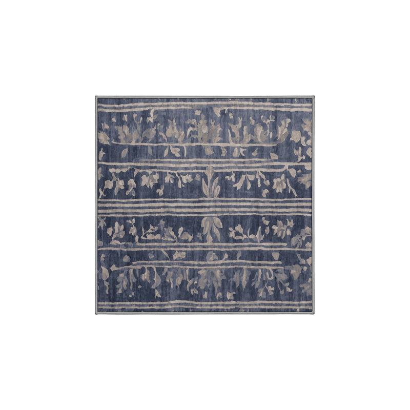 Tapis gris soyeux et moelleux, Carré 6 pi