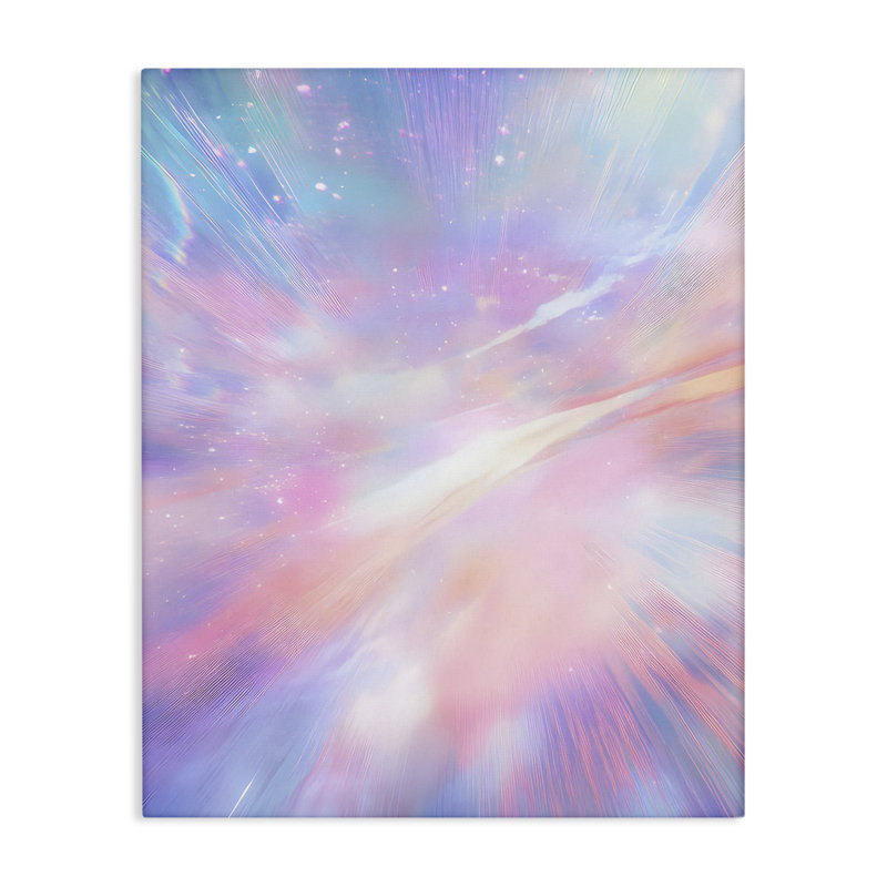 Toile d'abstraction de la nébuleuse irisée, design par Franklyn Gregory, H 20 po x l 16 po