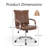 Dareece Leather Task Chair with Padded Arms-1790940186