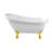 61" Streamline Clawfoot Soaking Acrylic Bathtub With Drain, Clawfeet, and Bamboo Tray-63425094-51346611