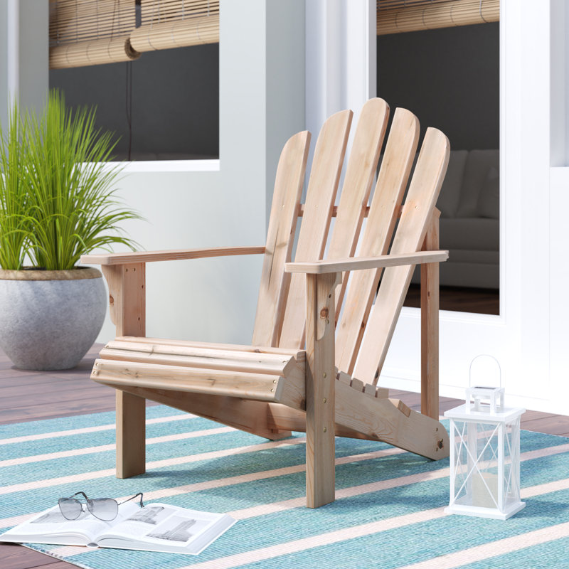 Chaise Adirondack en bois massif Bremment, Naturel
