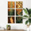 Feuilles de forêt brune tranquillité - ensemble d'art mural floral de 6