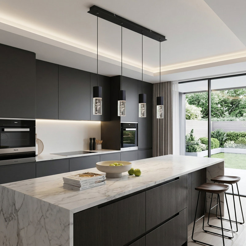 Andromedae 4 - Light Kitchen Island Pendant, Black