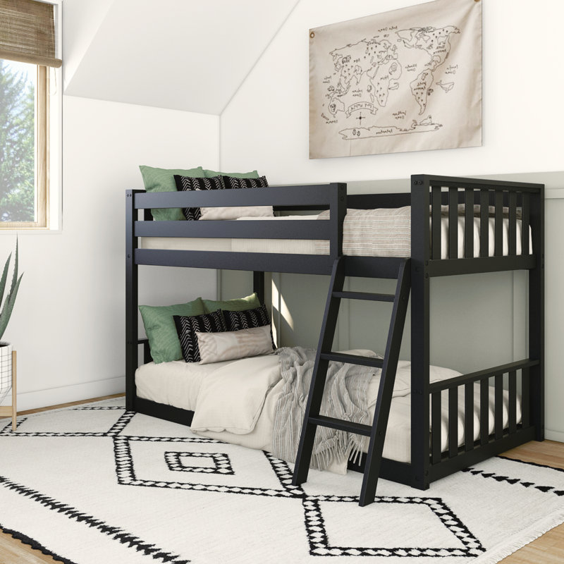 Brubaker Kids Twin Over Twin Bunk Bed, Black