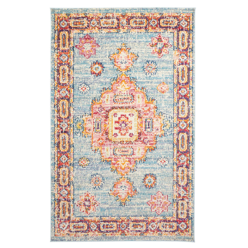 Lotus Blue Rug 8'0" x 10'0", Rectangle 8' x 10'