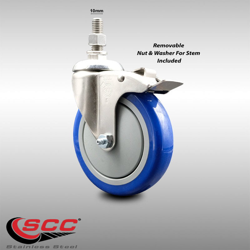 Polyurethane Casters, Blue