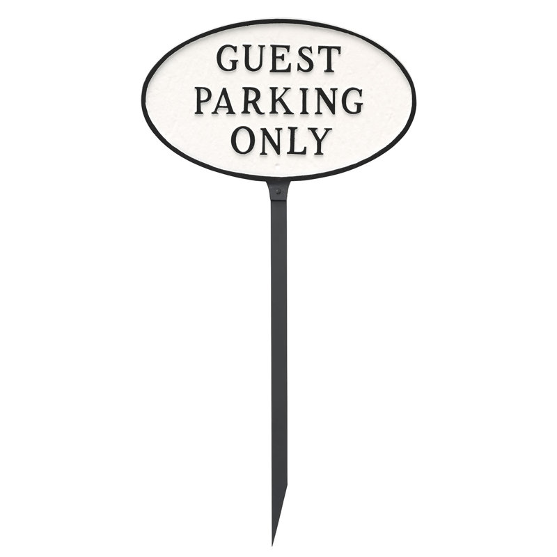 Guest Parking Only Statement Garden Sign, White/Black