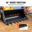 VEVOR Heavy Duty Tractor Bucket Tooth Bar, 4560 lbs Load-Bearing Capacity, Bolt On, 8 Teeth