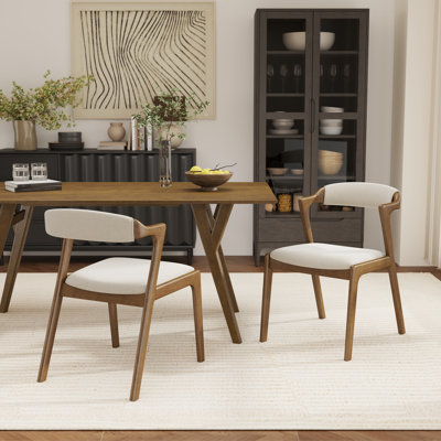 Needham Black Finish Upholstered Dining Chairs, Set Of 2 by George Oliver