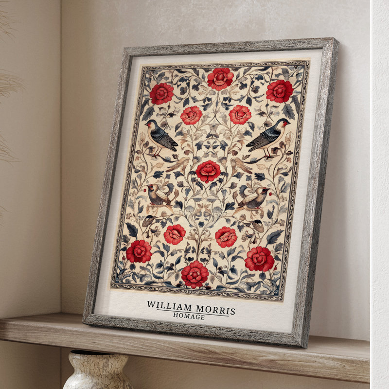 Imprimé encadré en bois massif de la série CCMVW de William Morris, H 11 po x l 9 po