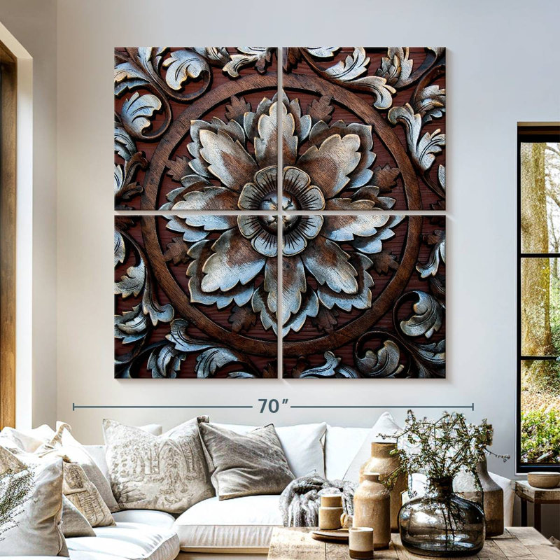 Senne Thai Style Carved Flower, 57" H x 57" W