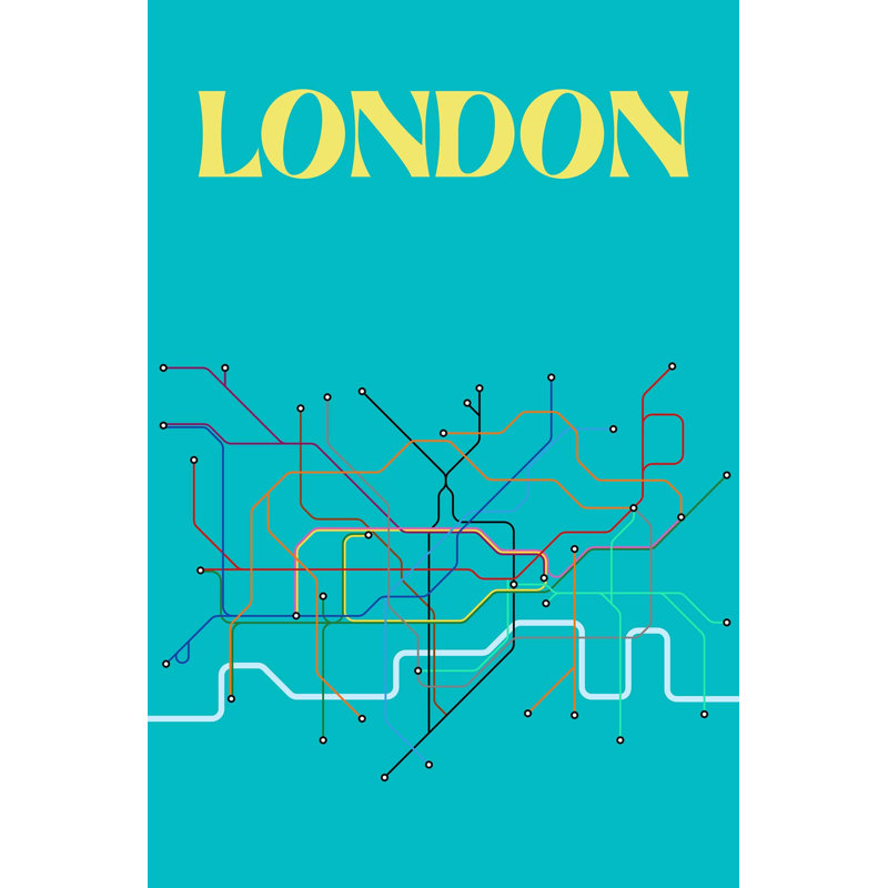 «London» par Yaffa G - reproduction d'art sur toile, H 50 po x l 33 po, Unframed
