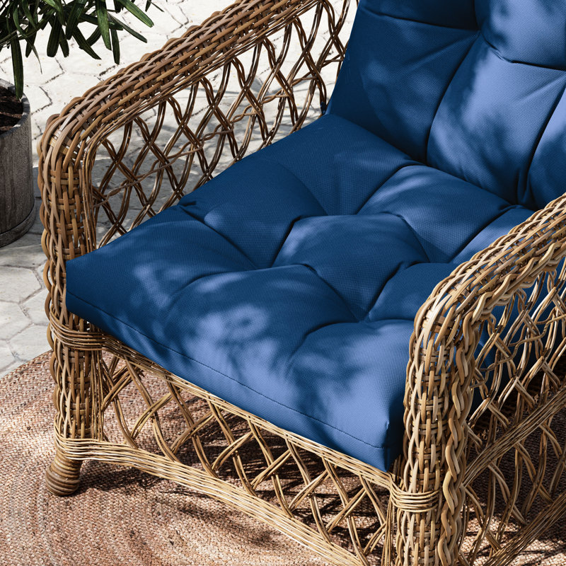 Anjelyka 22"W X 22"D Outdoor Cushions 5" Indoor And Outdoor Seat/Back Cushion, Blue