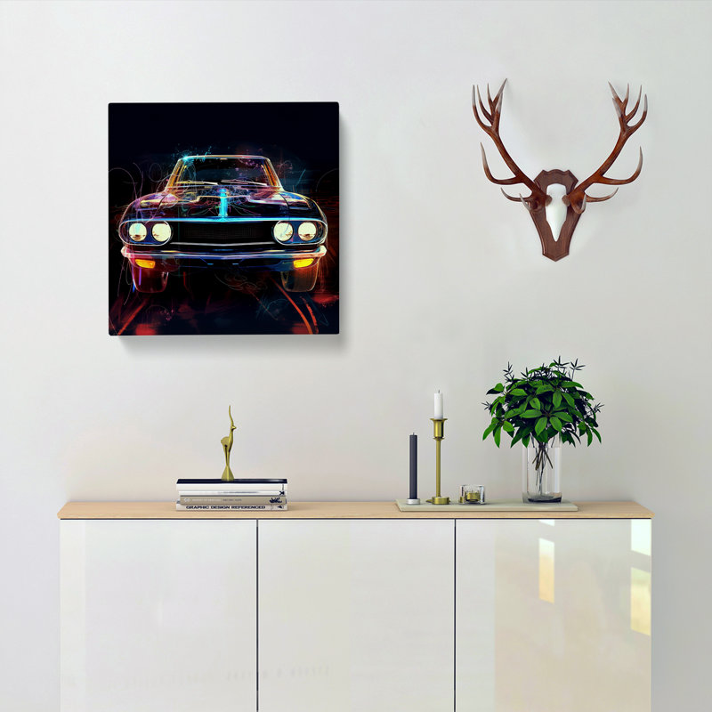 Car Digital Art No.1 - Wrapped Canvas, 35cm H x 35cm W x 3cm D