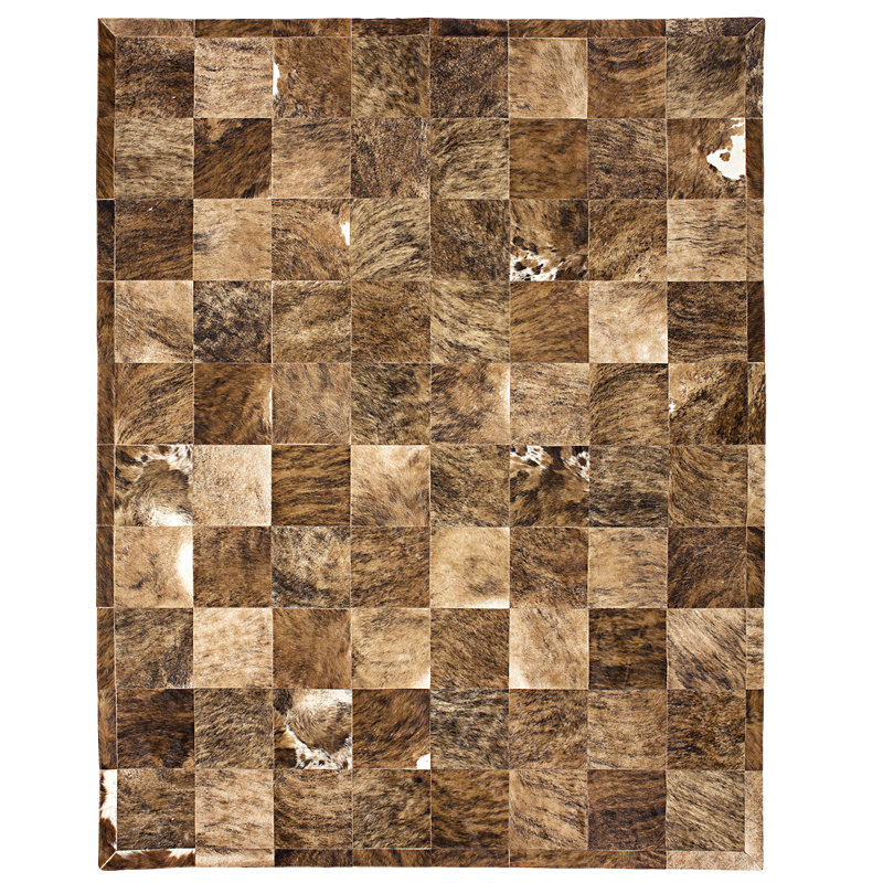Icarus Cowhide Geometric Area Rug, Rectangle 5' x 8'