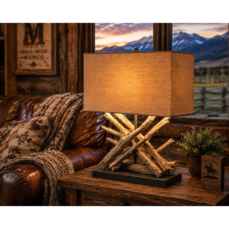 Teak Stick Desk Lamp