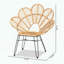 Chaise d'appoint moderne en rotin de Bohème et en métal, dossier en forme de feuille