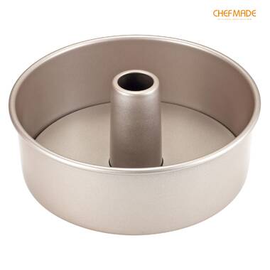 CHEFMADE Tube Cake Pan, 6.5-Inch Non-Stick Vortex-Shaped Tube Pan Kugelhopf  Mold for Oven and Instant Pot Baking (Champagne Gold)