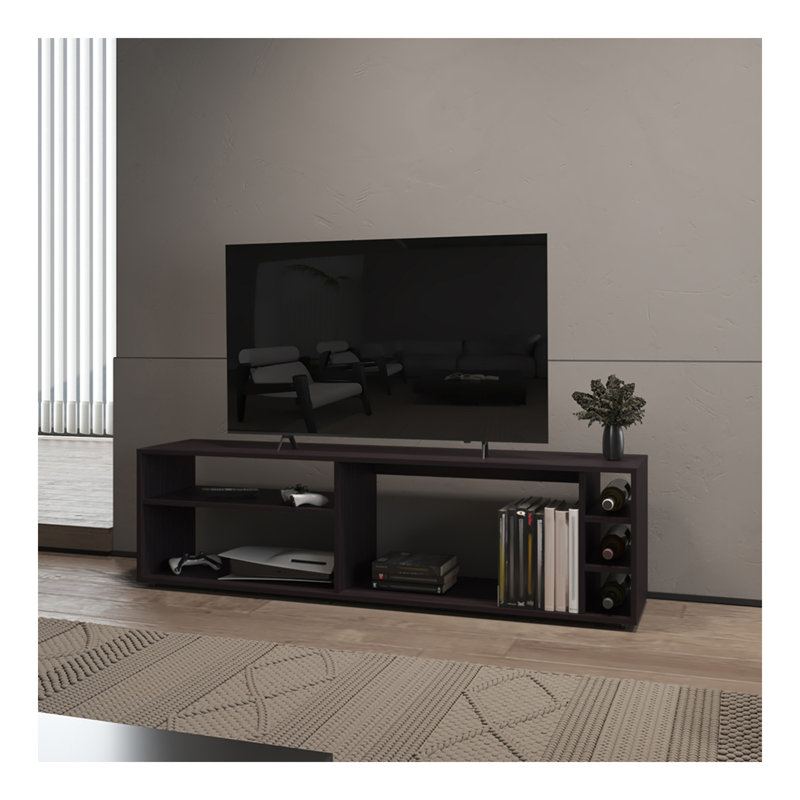 Meuble télé Mountainair, salon, noir, Noir