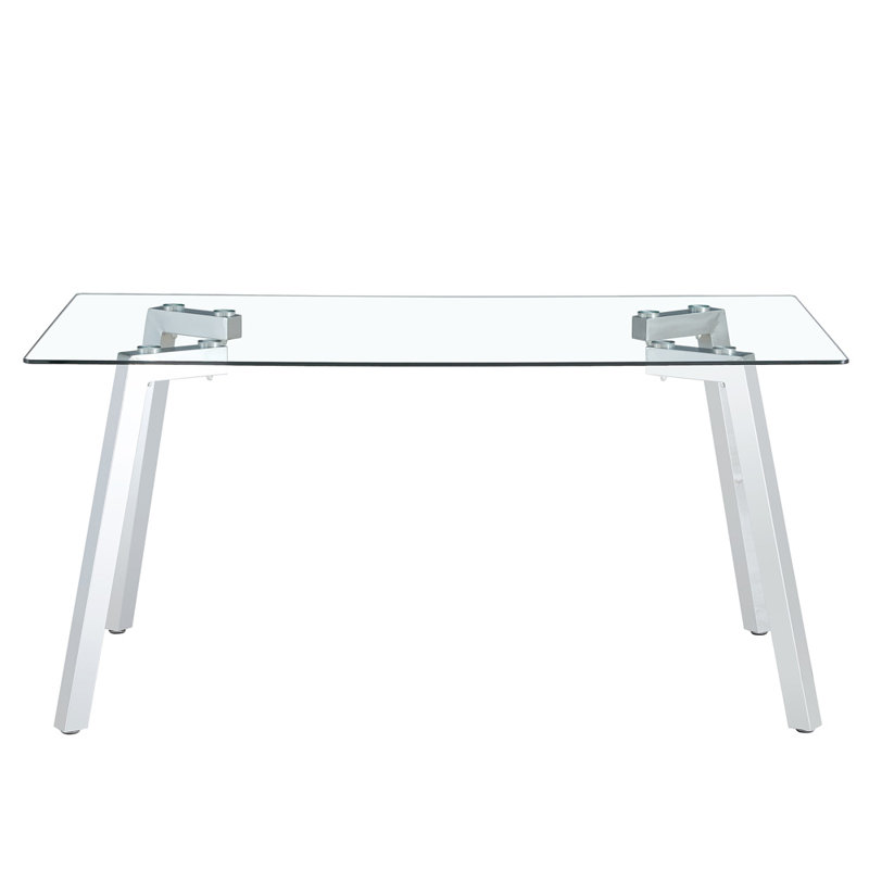 Modern Minimalist Dining Table for Restaurants and Living Rooms, with tempered glass tabletop and  metal legs,dinning table,dining room table