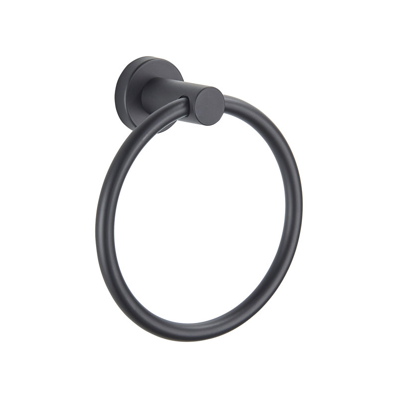 Wall Mounted Towel Ring With Installation Hardware, Black