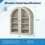 Armoire de salle de bain murale arquée de 24 po de largeur avec tablettes réglables et porte transparente-882691824
