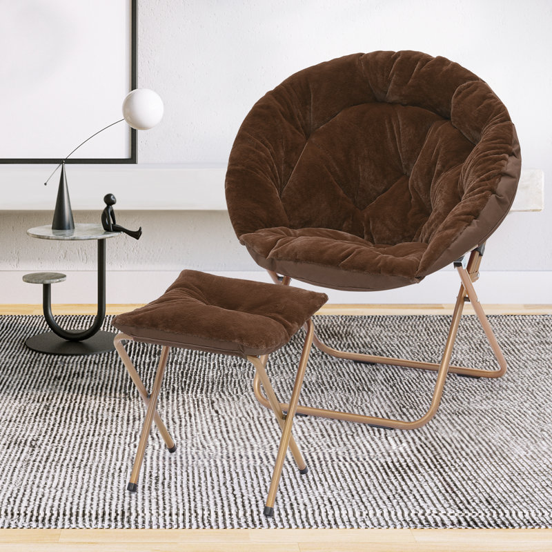 Fauteuil d'appoint pour chaise longue Amey, Fourrure synthétique brune, Oui, Bronze