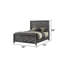 Lit double chic gris - fabrication en bois massif pour une atmosphère de chambre à coucher relaxante et élégante dans un confort moderne