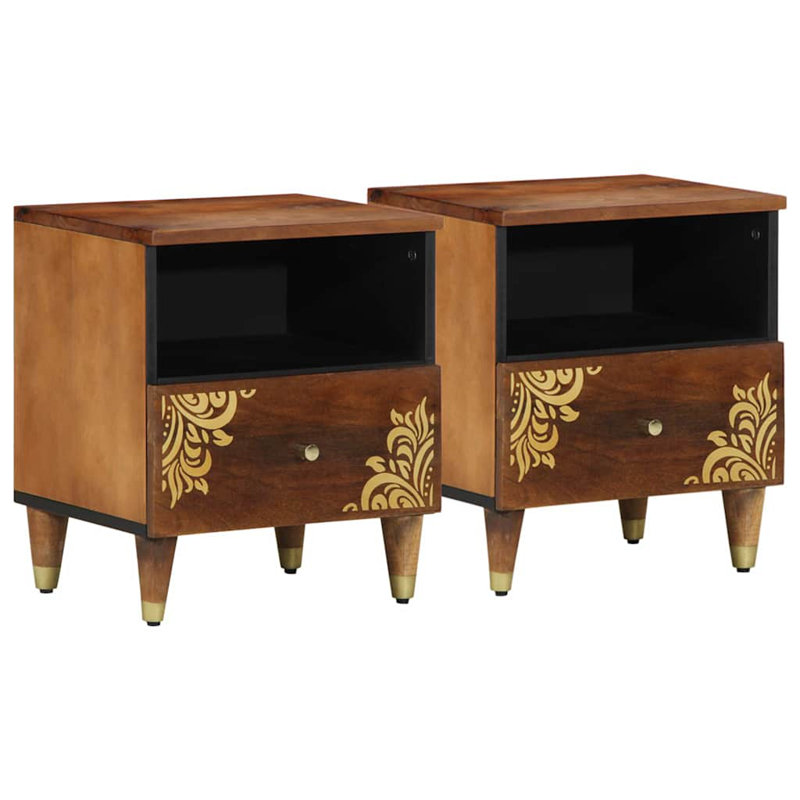 40 cm W Solid Wood Bedside Table